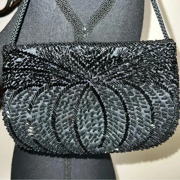 Avon Handbags - Vintage Gallery Originals 1984 Black Beaded Evening Bag Purse Party